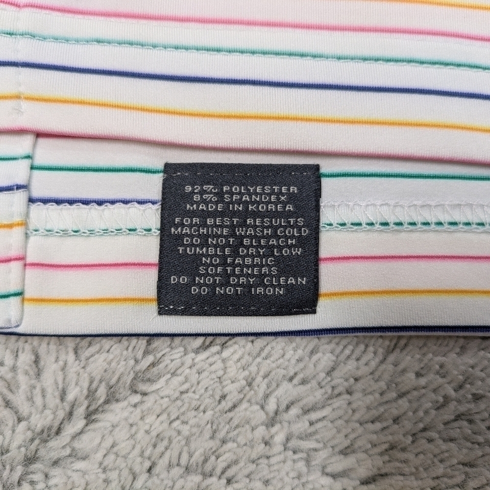 Turtleson Polo Shirt Men's XL White Dylan Stripe Multi Performance Golf Logo - Picture 4 of 7